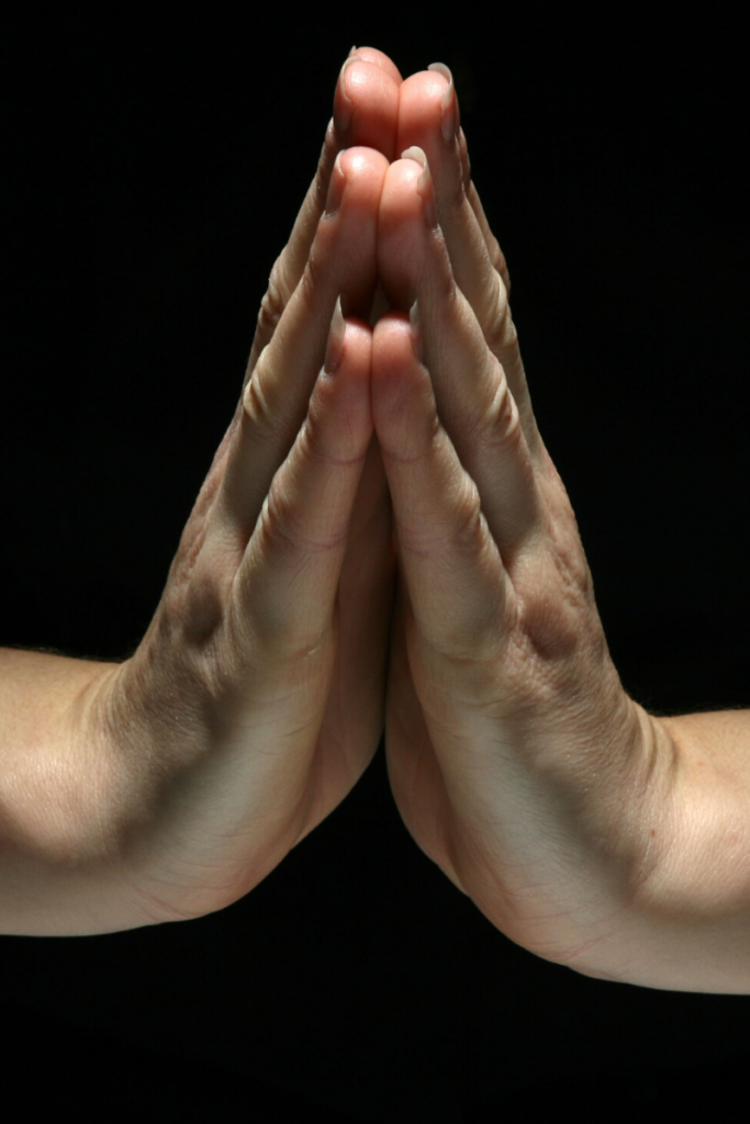 The Praying Hands Method for product application.